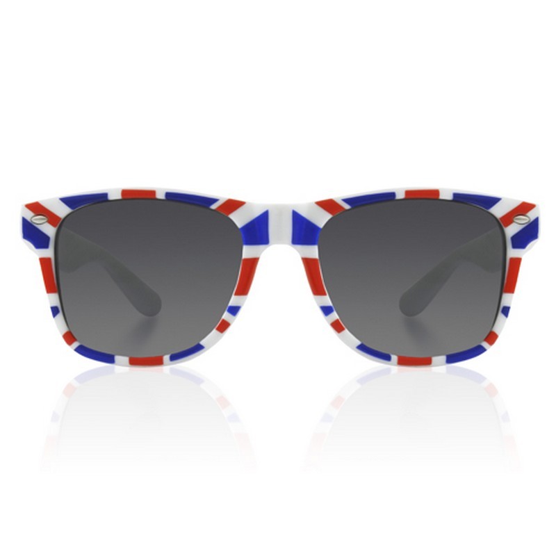 Okulary Wyafarery nerdy kujonki ze wzorem United Kingdom - białe