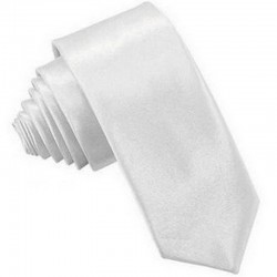 Krawat wąski śledzik SLIM - biały