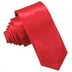 Krawat wąski śledzik SLIM - czerwony