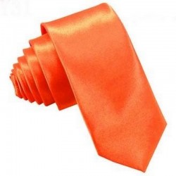 Krawat wąski śledzik SLIM - pomarańczowy